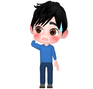うっかりして棒立ちの男性のイラスト