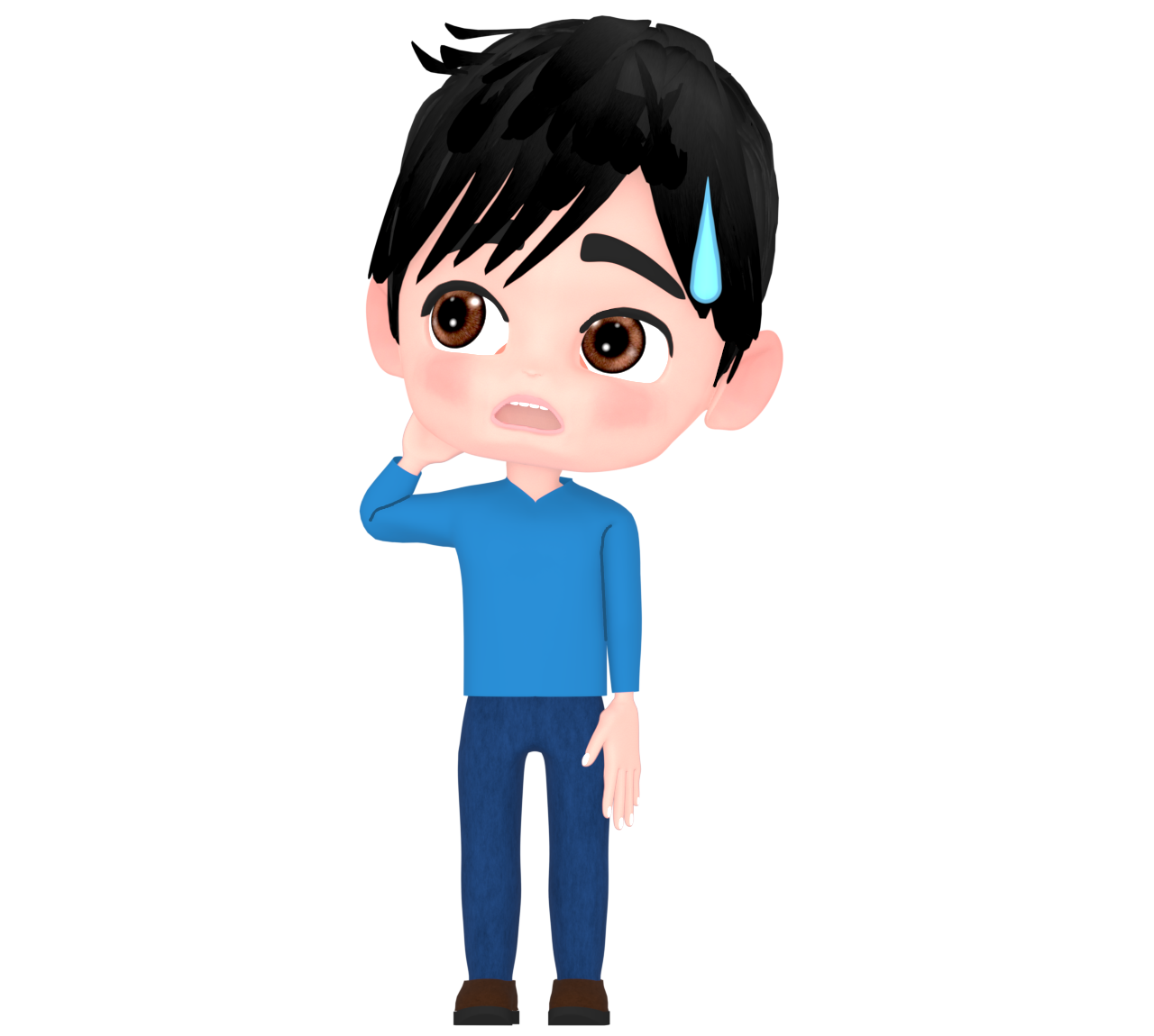 思い出して立ち止まる男性のイラスト