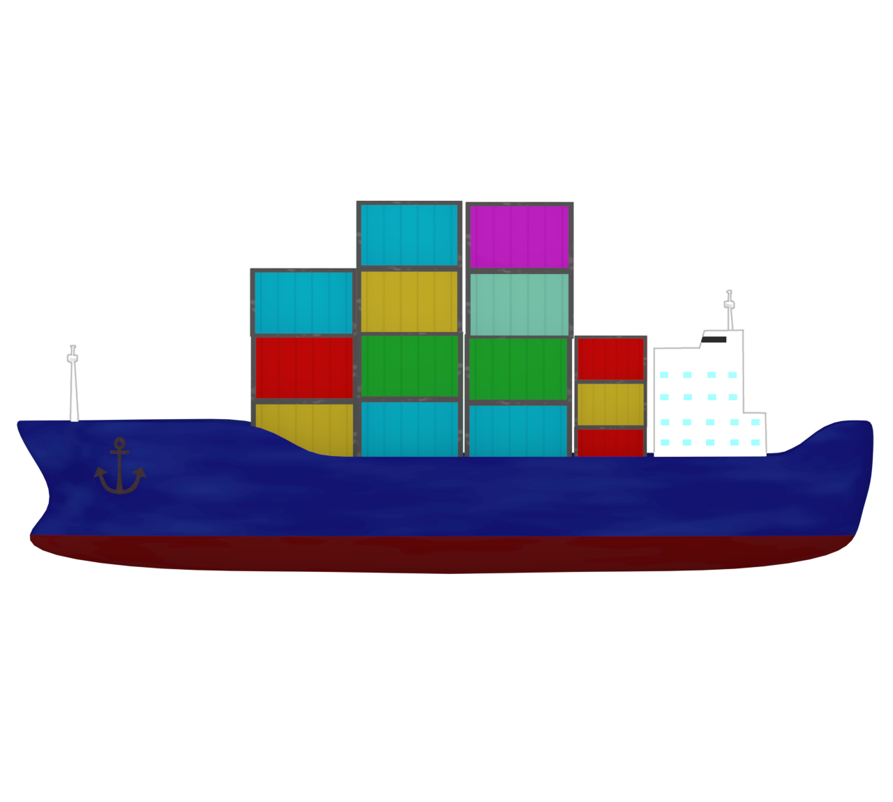 貨物船のイラスト