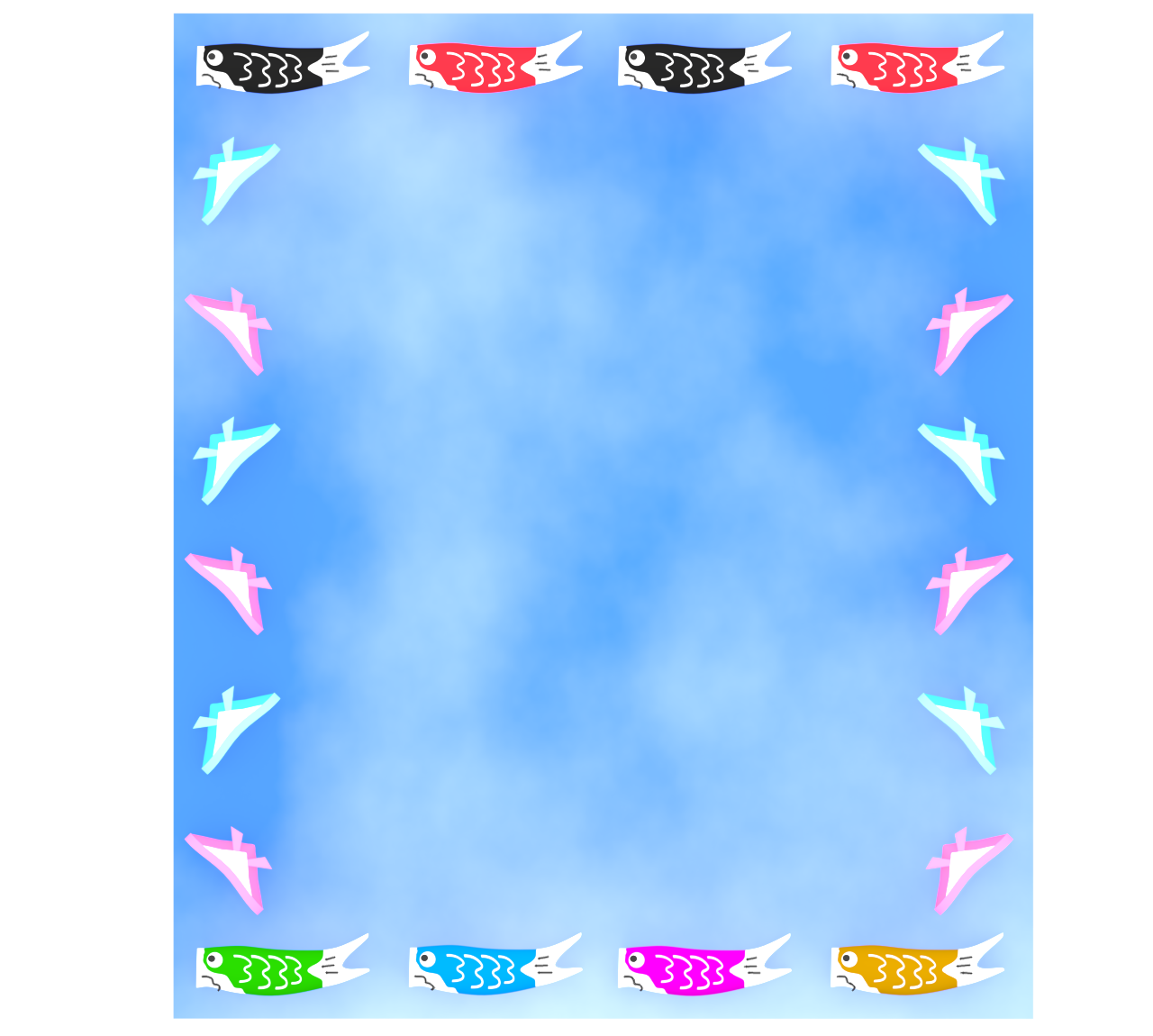 鯉のぼりとカブトのフレーム素材