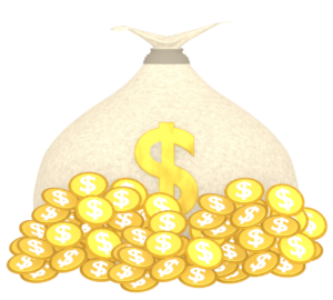 現金袋のイラスト
