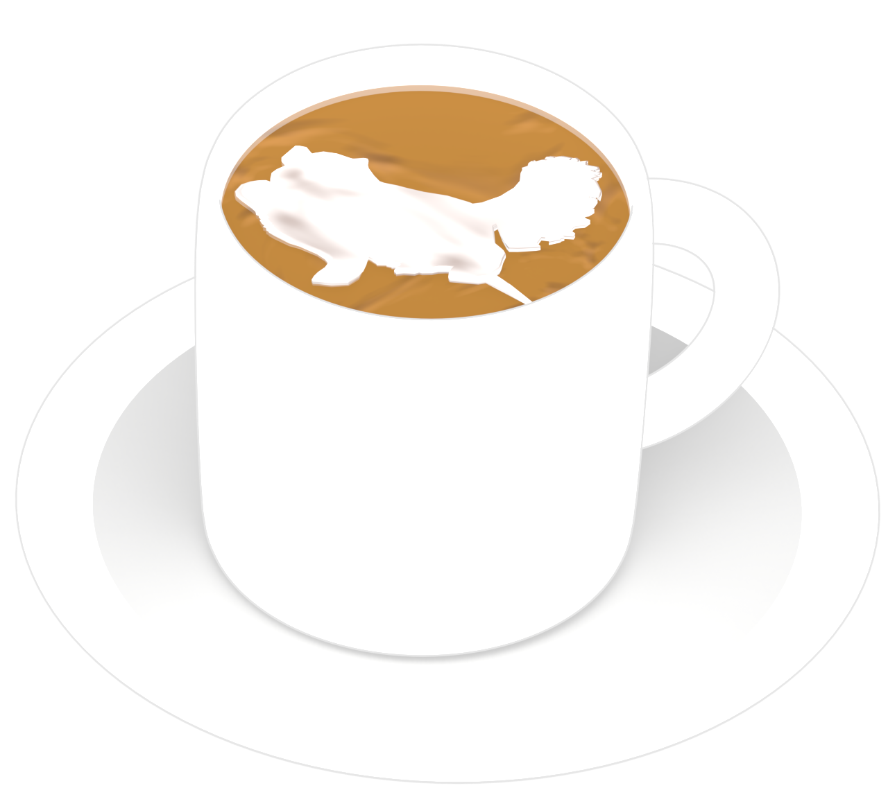 猫のラテアートのイラスト