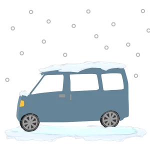 チェーンタイヤを付けた車のイラスト