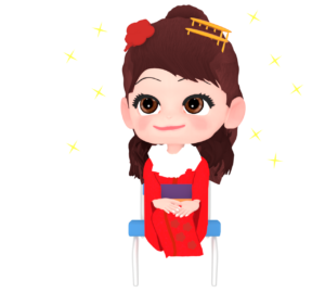 椅子に座る二十歳のつどいのイラスト