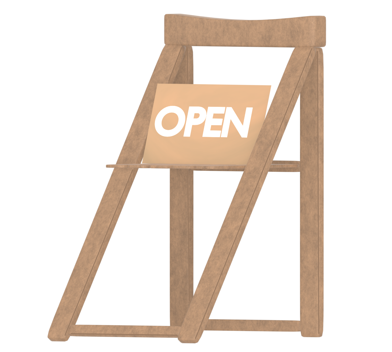 椅子に置かれたオープン看板のイラスト 9 椅子に置かれたオープン看板のイラスト