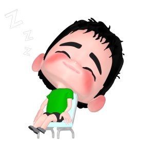 椅子で眠る男の子のイラスト
