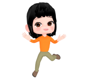 陽気で浮かれる女性のイラスト