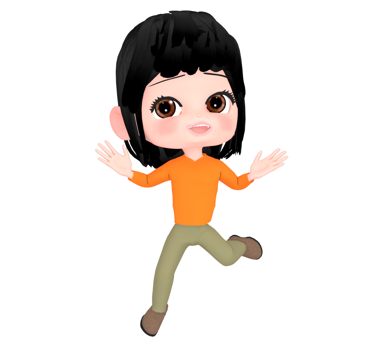 陽気で浮かれる女性のイラスト
