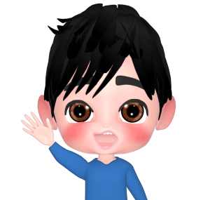 手を上げる元気な男性のイラスト