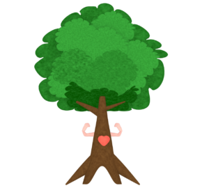 元気な木のキャラクターのイラスト