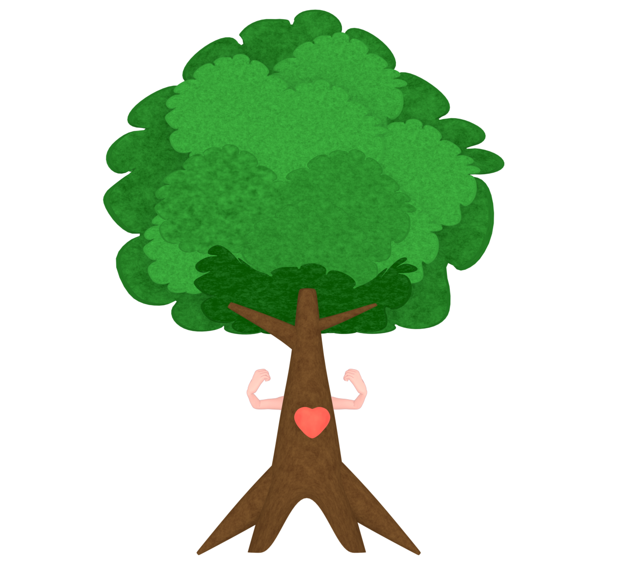 元気な木のキャラクターのイラスト