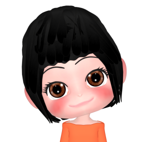 陽気に首を傾ける女性のイラスト