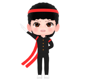 応援団のかっこいい女の子のイラスト