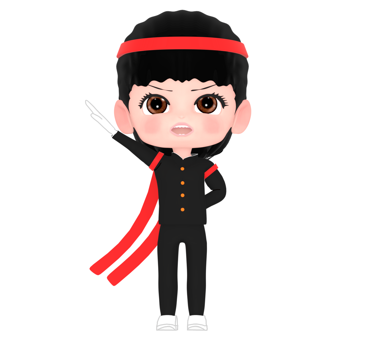 応援団のかっこいい女の子のイラスト