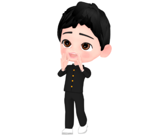 応援をする男子生徒のイラスト