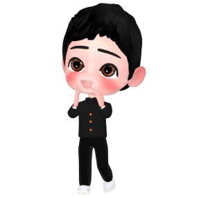 応援する男子生徒のイラスト