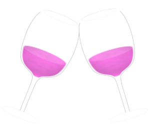 乾杯をする赤ワインのイラスト