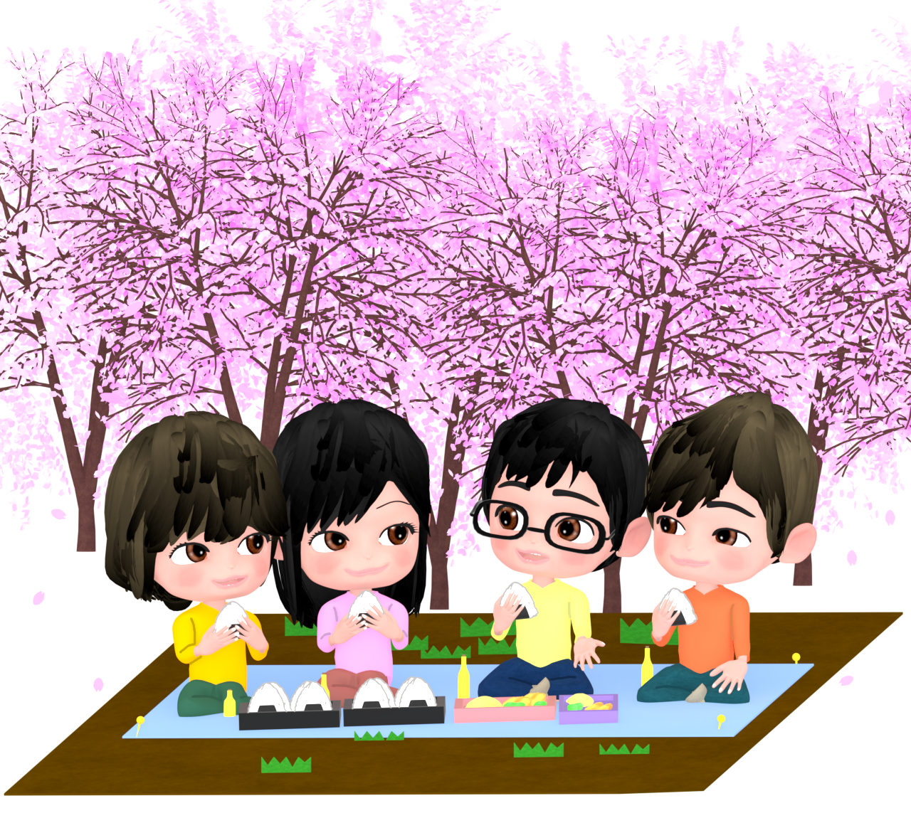 お花見のイラスト