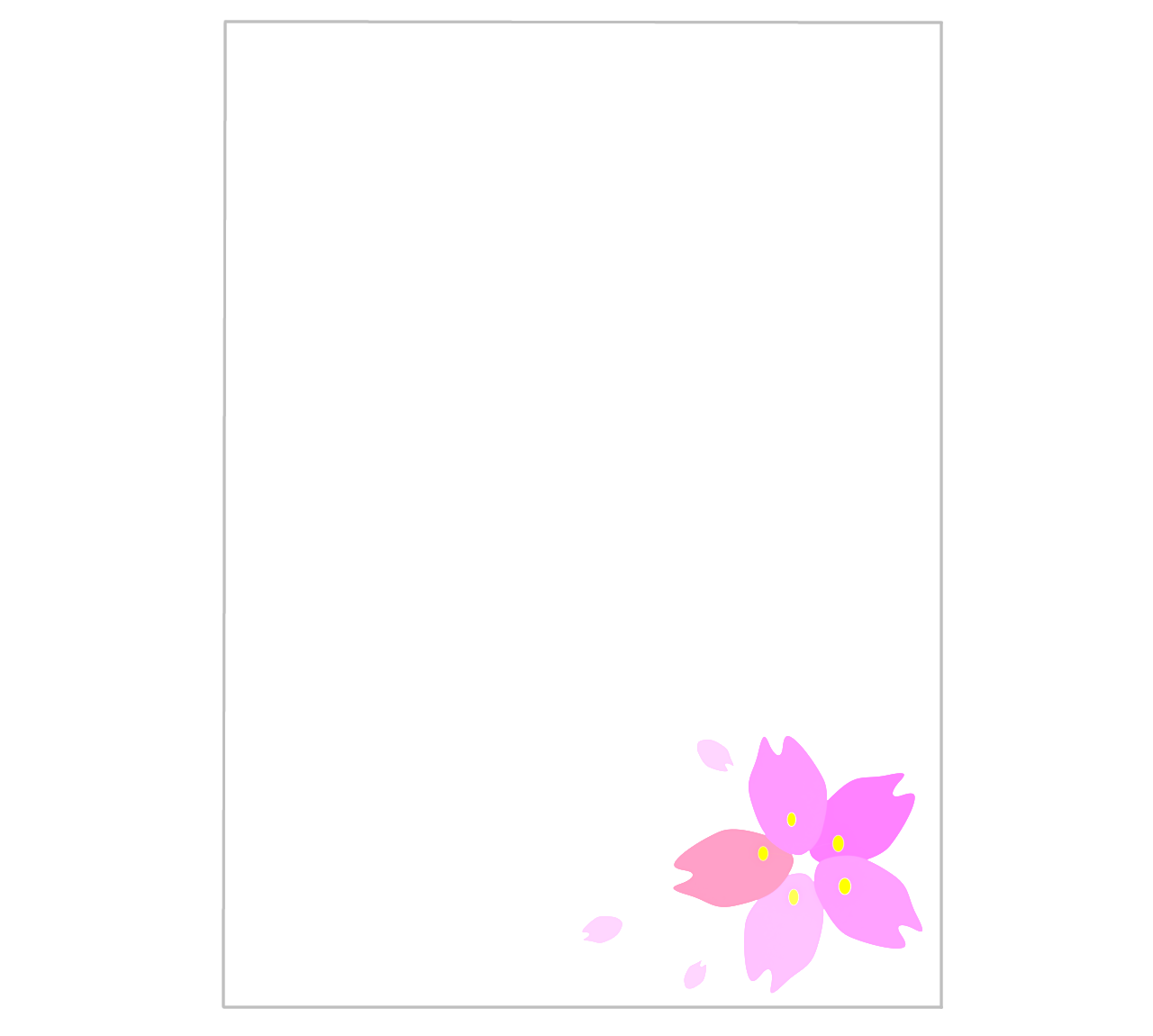 桜の花のかわいいテンプレート