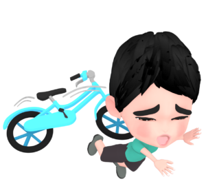 自転車で転ぶ子供のイラスト