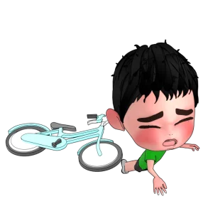 自転車で転ぶ子供のイラスト