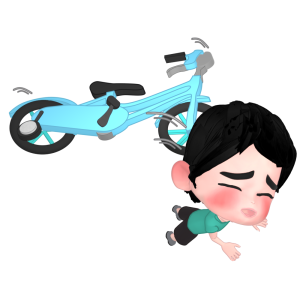 自転車で転ぶ子供のイラスト