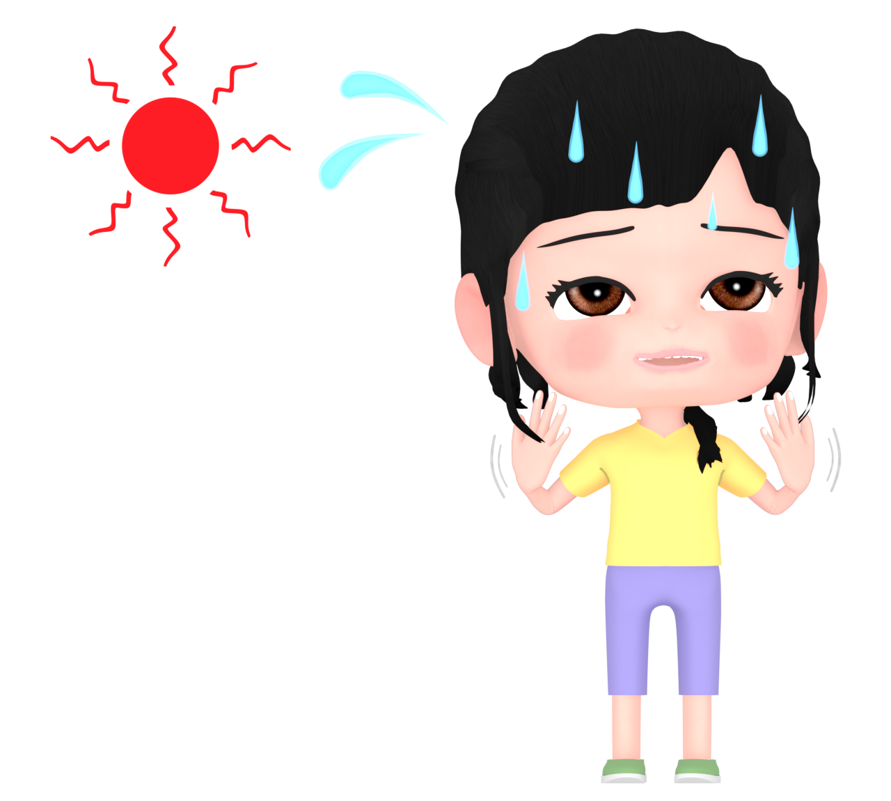 汗がとまらない子どものイラスト 14 汗がとまらない子どものイラスト