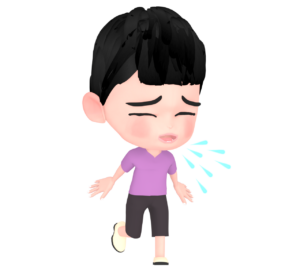 咳が出る子どものイラスト