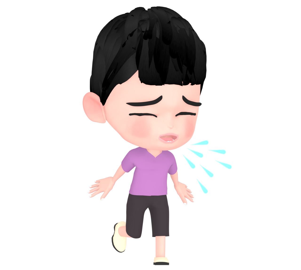 咳が出る子どものイラスト