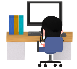 子供がパソコンを使うイラスト