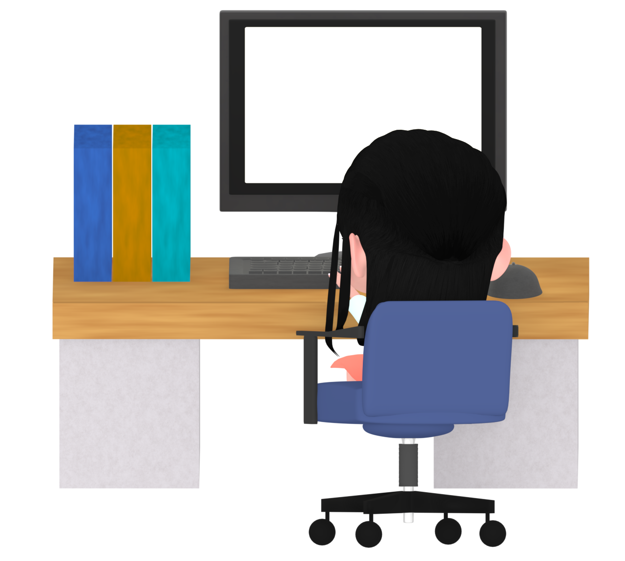 子供がパソコンを使うイラスト