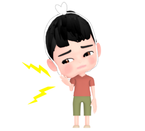 子供のおたふく風邪のイラスト