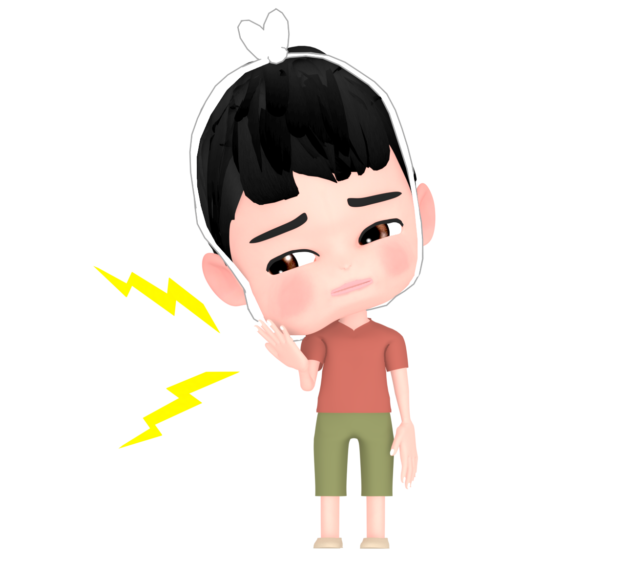 子供のおたふく風邪のイラスト