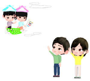 こどもの日の家族のイラスト