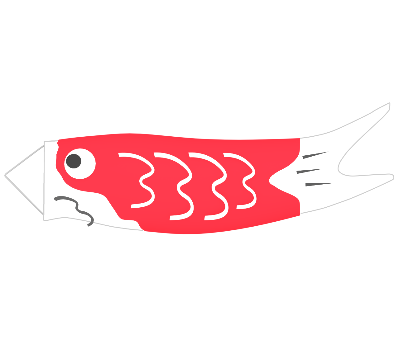 こどもの日 赤色の鯉のぼりのイラスト