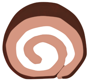 チョコレートのロールケーキのイラスト