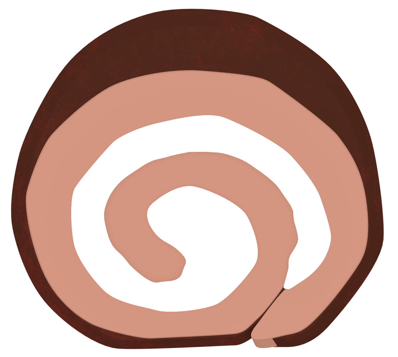 チョコレートのロールケーキのイラスト