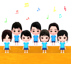 合唱をする子供たちのイラスト