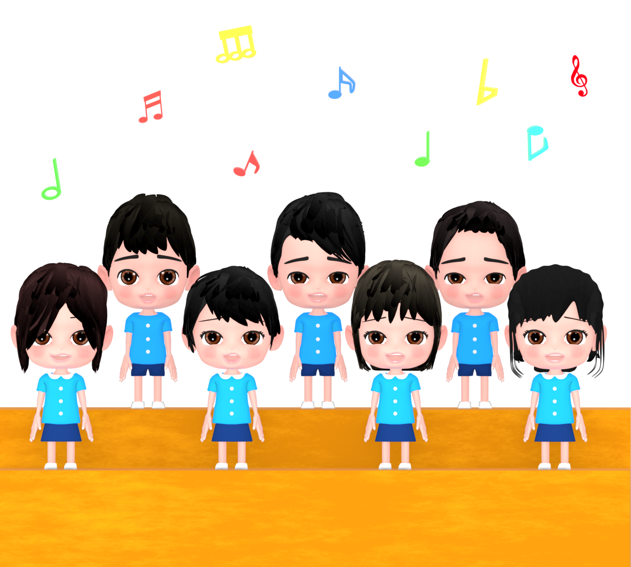 合唱をする子供たちのイラスト