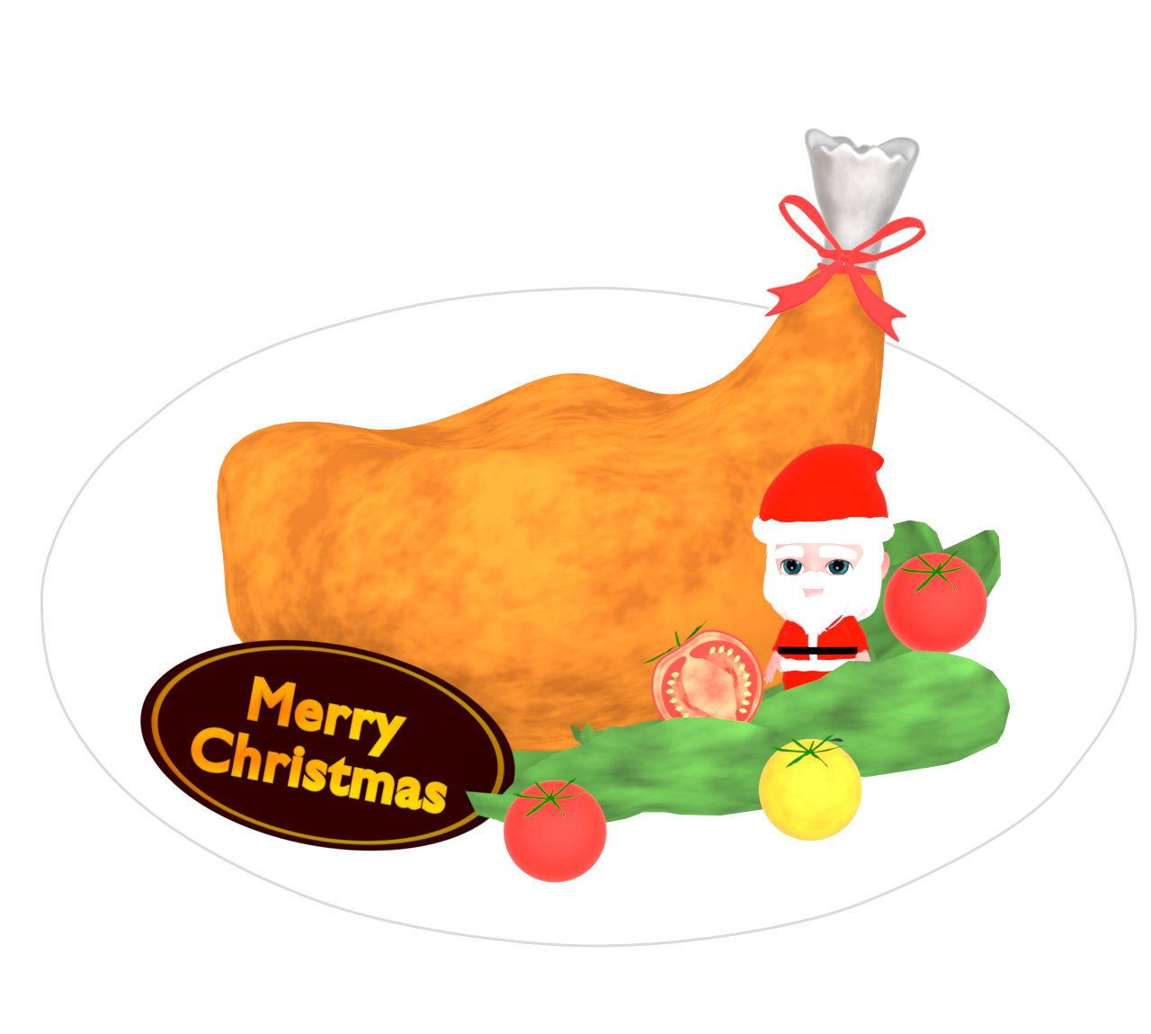 クリスマスチキンのイラスト