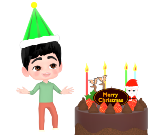 クリスマスパーティーを楽しむ男性のイラスト