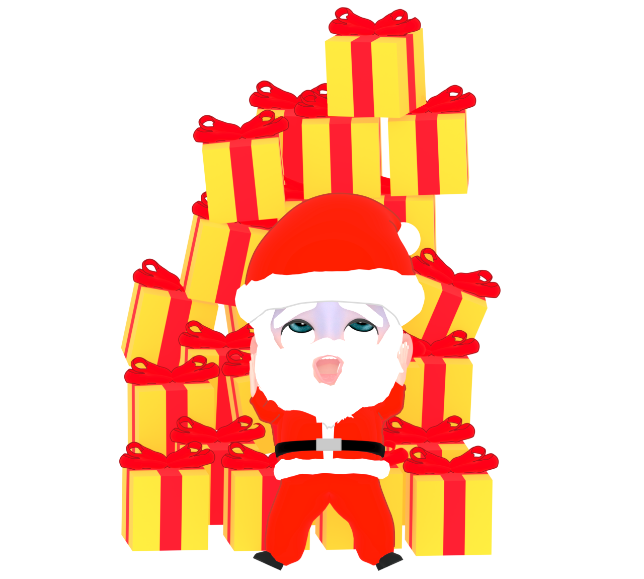 パニックになるサンタのイラスト