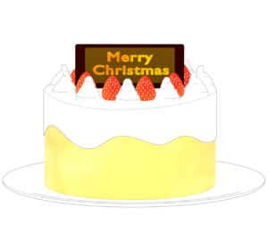 クリスマスのショートケーキのイラスト