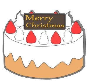 クリスマスのショートケーキのイラスト