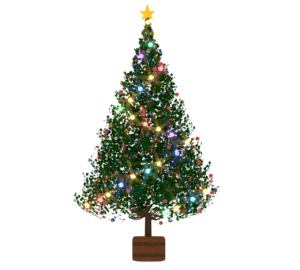 クリスマスツリーのイルミネーションのイラスト