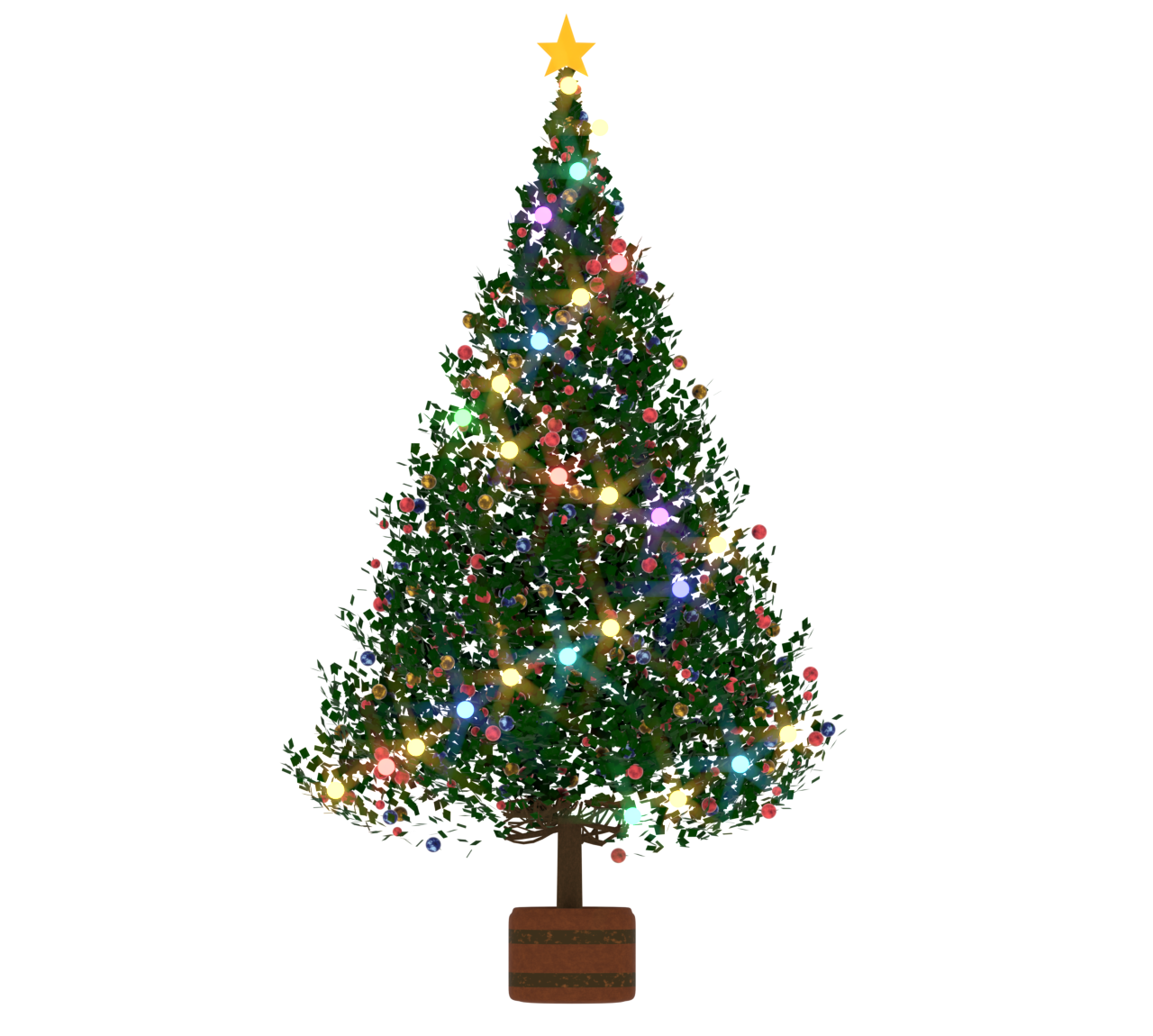 クリスマスツリーのイルミネーションのイラスト