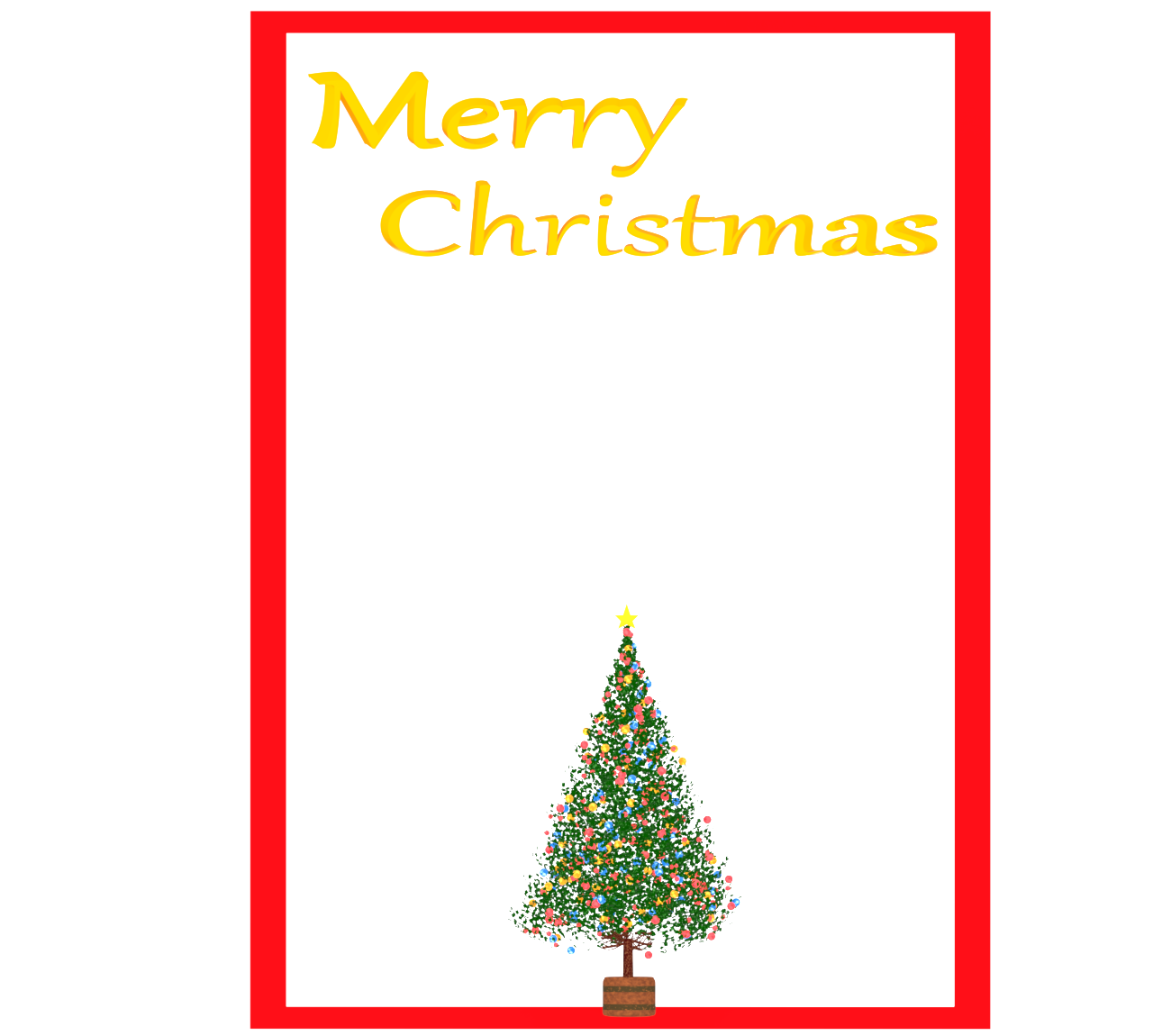 クリスマスツリーのメッセージカード