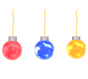 クリスマスツリーの丸い球の飾りのイラスト