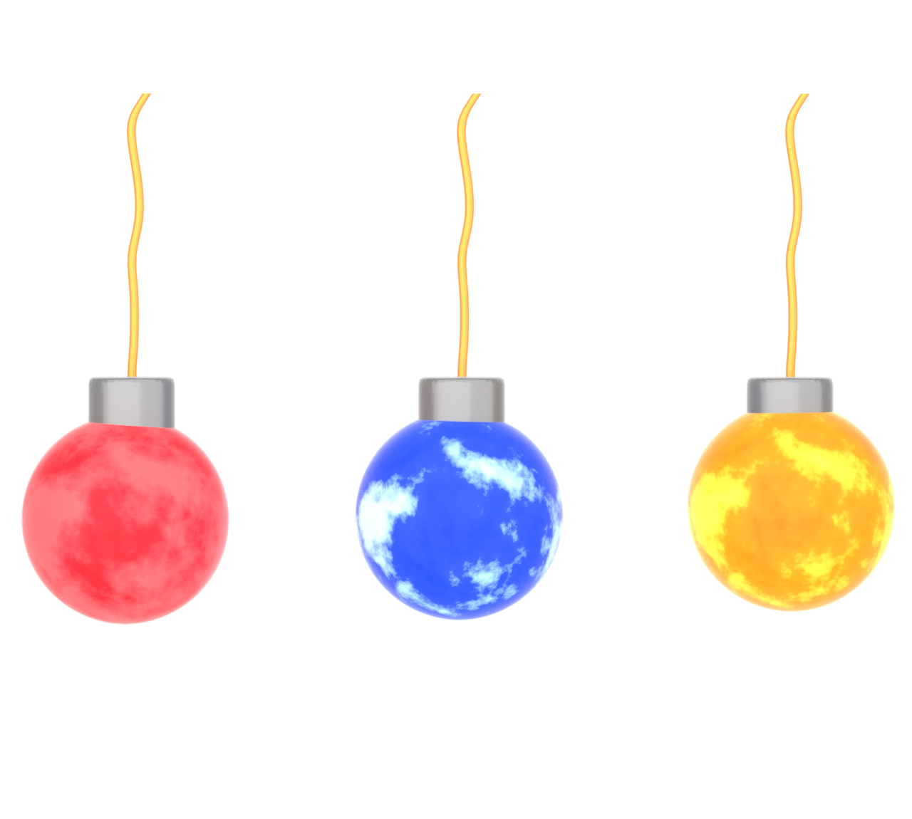 クリスマスツリーの丸い球の飾りのイラスト