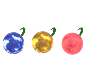 クリスマスツリーに使う丸型飾りのイラスト